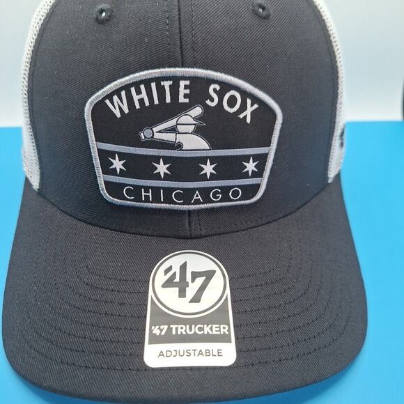 '47 Brand Chicago White Sox Region Patch Trucker Adjustable Hat Snapback Black - Picture 4 of 8